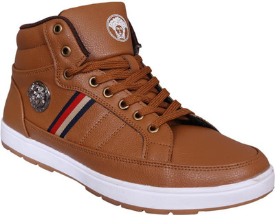 M & M Tan Anklet Sneakers For Men(Brown)