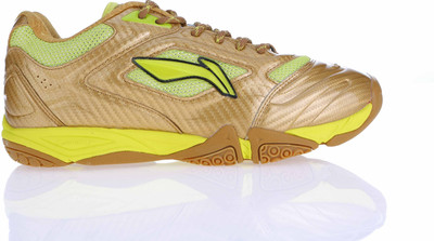 Li-Ning Turbo Maestro Badminton Shoes For Men(Gold, 06;gold