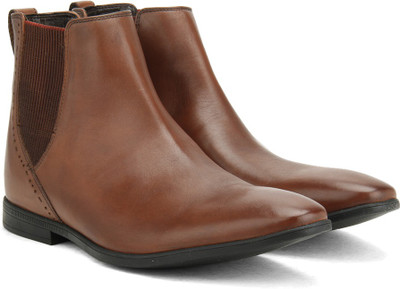 Clarks Bampton Top Tan Leather Boots For Men(Tan