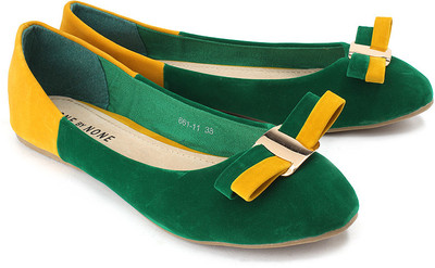 Done By None Clash Of The Titans Ballet Bellies For Women(Yellow, Green