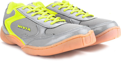 Nivia Flash Men Badminton Shoes For Men(Grey, D.gry/yell
