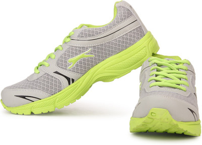 Slazenger Cyber Running Shoes For Men(Grey, Green, Grey/lime green