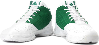 ADIDAS Hustle Basketball Shoes For Men(Green, White), Wht;core green