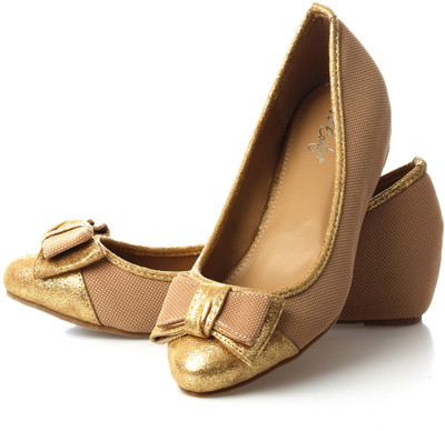 Vero Couture Glitter Toe-Cap Bellies For Women(Brown, Beige