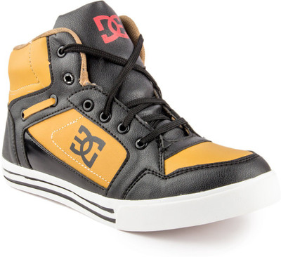 Golden Sparrow High Ankle Casual Shoes For Men(Black)