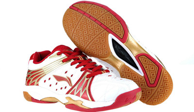 Li-Ning Plus Badminton Shoes For Men(White, Red, 02;white