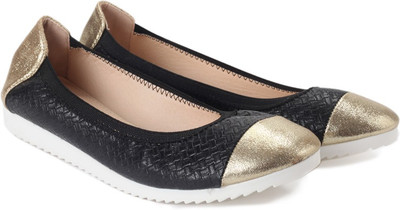 Solovoga 169-TIANSTYLE Ballerinas For Women(Black, Gold