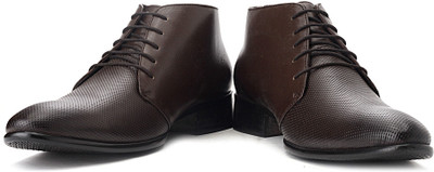 Bata Print Men Smooth Leather Boots For Men(Brown