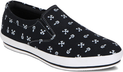 Kielz Black Fabric Designer Sneakers Casuals For Men(Black