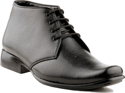 Zebra Men's S. Leather Casual Black High Ankle Boot Canvas Shoes For Men(Black)