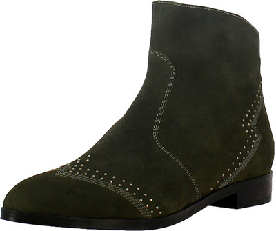 Saint G WOMEN LEATHER ANKLE Boots For Women(Grey
