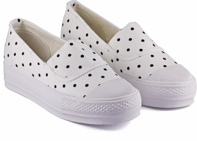 DeVEE 45mm Authentic Platform White Canvas Shoes For Women(White