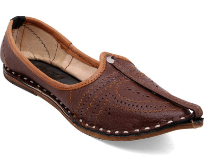 Paduki Ethnic Footwear Mojaris For Men(Brown)
