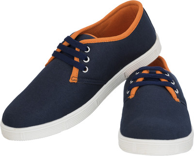 NE Shoes Canvas Shoes For Men(Navy, Orange)