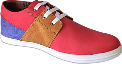 Smoky Red Denim Fashion Casual Shoes For Men(Red