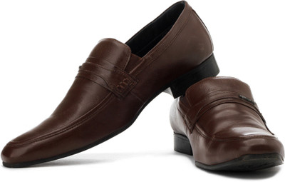 GAS Birmingham Genuine Leather Slip On Shoes For Men(Brown