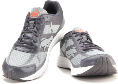 Puma Expedite Running Shoes For Men(Grey, White, Qurry-periscope- orange
