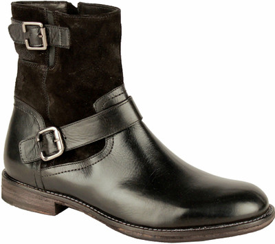 Salt N Pepper 14-319 Ray Black Mid Ankle Boots For Men(Black