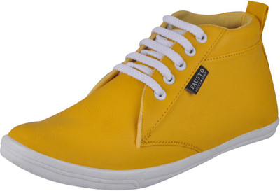FAUSTO Trendy Sneakers For Men(Yellow
