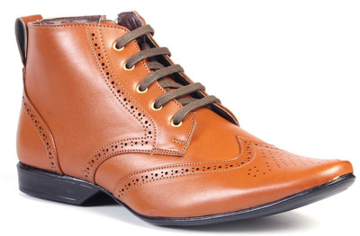 Bxxy Trendy Tan Brogue Boot Boots For Men(Tan