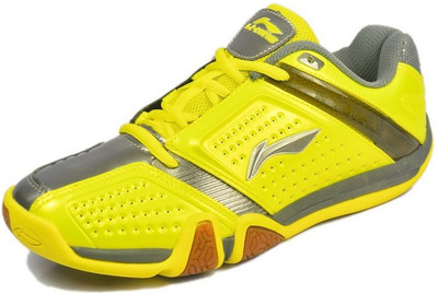 Li-Ning Hero No.1 Badminton Shoes For Men(Yellow, Grey