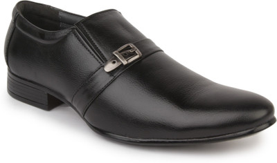 Metrogue Leather Shoes Slip On Shoes For Men(Black