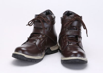 Quarks Double Belt Boots For Men(Brown, Dark brown