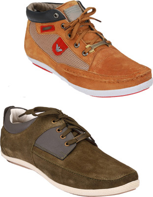 Rocozo Rz sneakers and Rz Casuals For Men(Brown, Tan