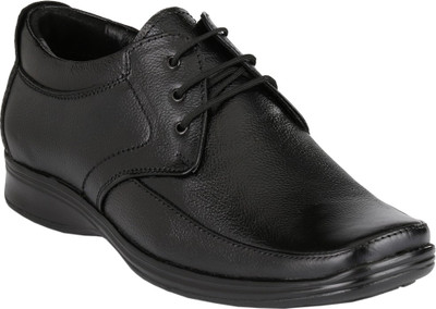 LeatherKraft Lace Up Shoes For Men(Black
