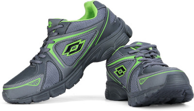 Lotto Roger Running Shoes For Men(Grey, Green), Grey;lime