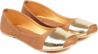 TEN Brown Synthetic Leather Bellies Bellies For Women(Brown)