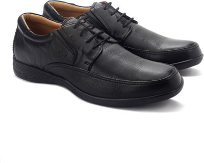 Pavers England Genuine Leather Lace up For Men(Black