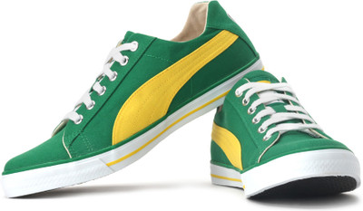 Puma Hip Hop III Ind. Sneakers For Men(Green, White, Yellow, 09;amazon;dandelion