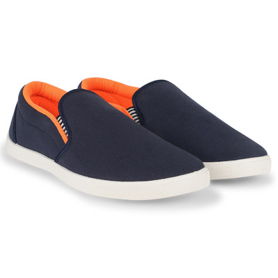 Chevit Slip On Sneakers For Men(Orange, Navy, Blue