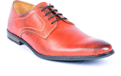 Lemon & Vodka Lace Up Shoes For Men(Brown, Red