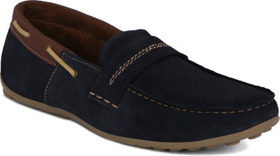 Kielz Men-Blue-Suede Leather Loafers For Men(Blue)