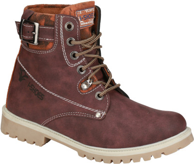 IShoes Boots For Men(Brown, Purple