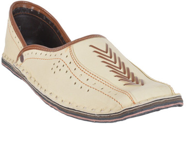 DFR Ethnic Shoe Jutti-Cream For Men(White, 01 cream