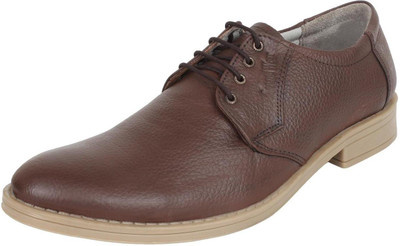 SeeandWear Ruff Leather Lace Up Shoes For Men(Brown)