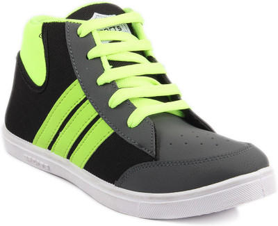 RockSoft Grey Canvas Shoes For Men(Grey, Green)