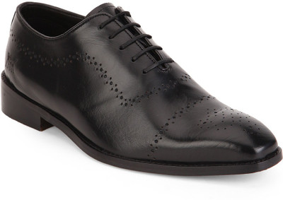 Aditi Wasan Black Formal Lace Up Shoes For Men(Black