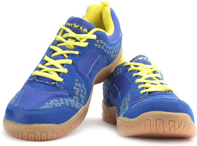 Nivia Scott Badminton Shoes For Men(Blue, R.blue yellow