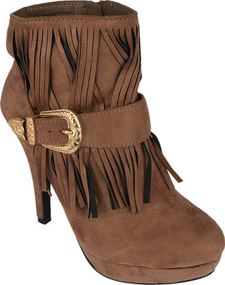 Pink Fever Boots For Women(Brown