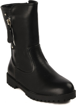 Flat n Heels Boots For Women(Black)
