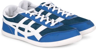 Globalite Wings Ace Men Walking Shoes For Men(Grey, White, Navy), White blue