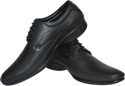 Human Steps Leather Lace Up For Men(Black)