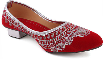 Paduki Ethnic Footwear Jutis For Women(Red)
