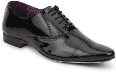 Knotty Derby Elphias Toe Cap Oxford Lace Up Shoes For Men(Black
