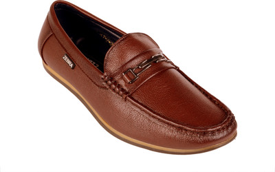 Zebra Italiano Loafers For Men(Burgundy, Tan