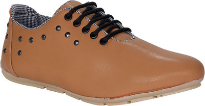 Knight Ace Patent Canvas Shoes For Men(Tan